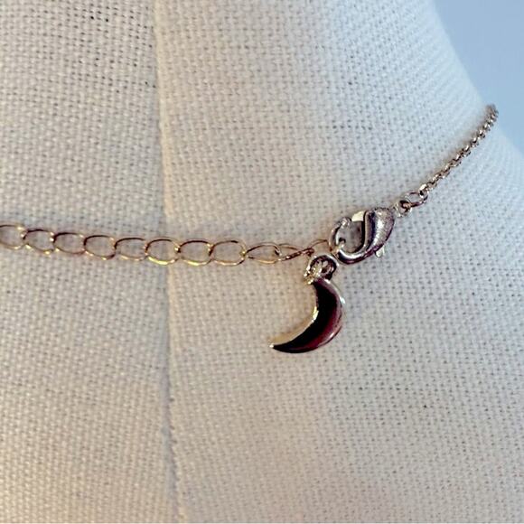 LUNA NORTE Druzy Quartz Necklace Gold tone Chain Minimalist - Picture 10 of 11